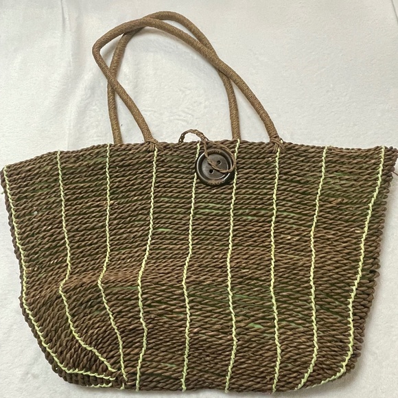 Roxy Y2K Vintage Woven Beach Bag XL Rare - Picture 2 of 12